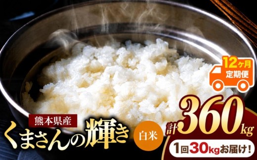 【定期便12回】R7年産 熊本県産 白米 くまさんの輝き 30kg | お米 米 こめ おこめ 精米 白米 フードロス 国産 国産米 くまもと 熊本 熊本県 玉名市 玉名