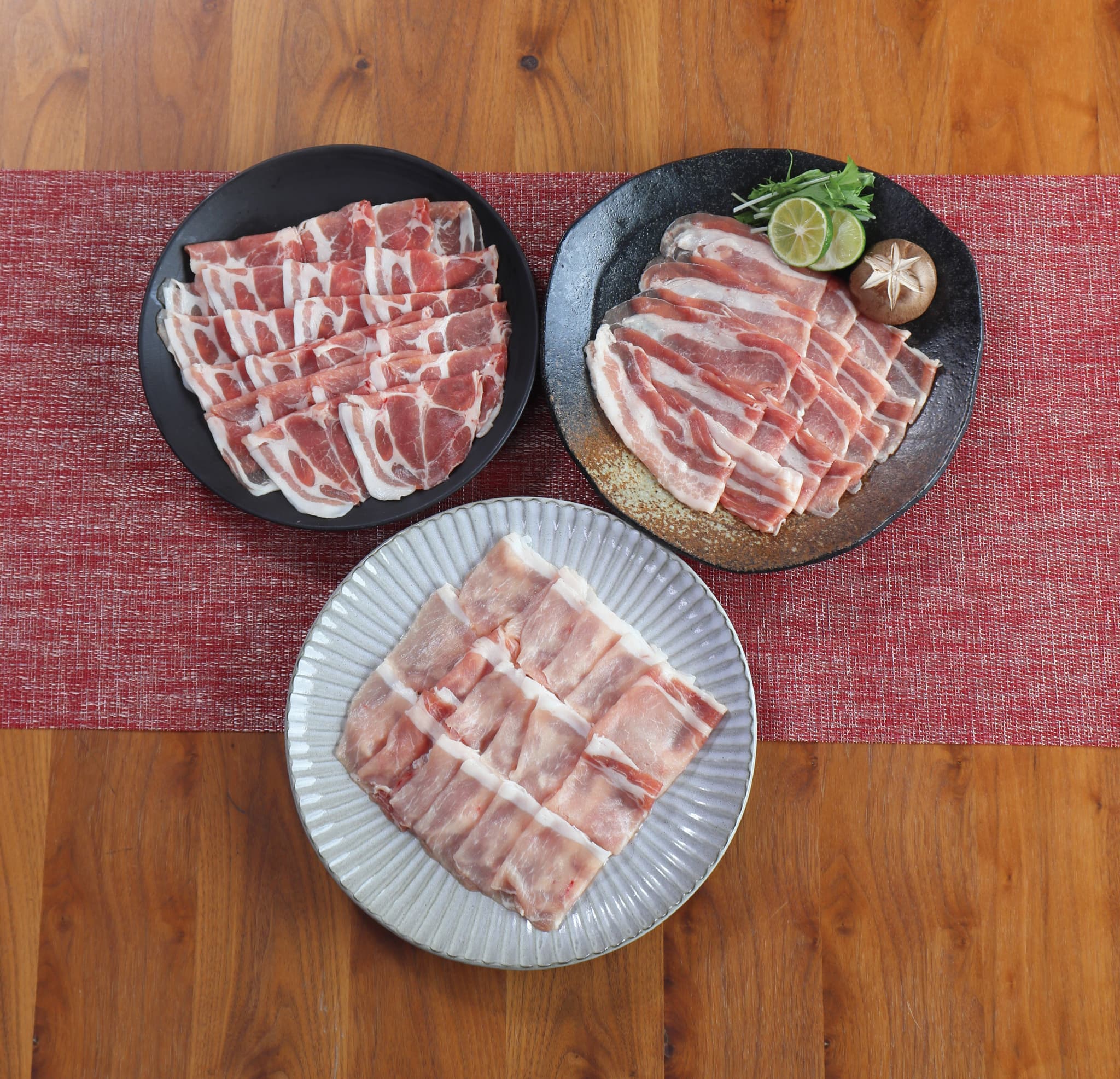 元気豚　しゃぶしゃぶ肉3種セット(1.8kg)【配送不可地域：離島・沖縄県】 TAKB043