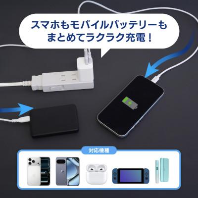 ふるさと納税 海老名市 Type-Cケーブル付属 最大PD20W Type-C×1 TypeA×1 AC充電器 ホワイト |  | 01