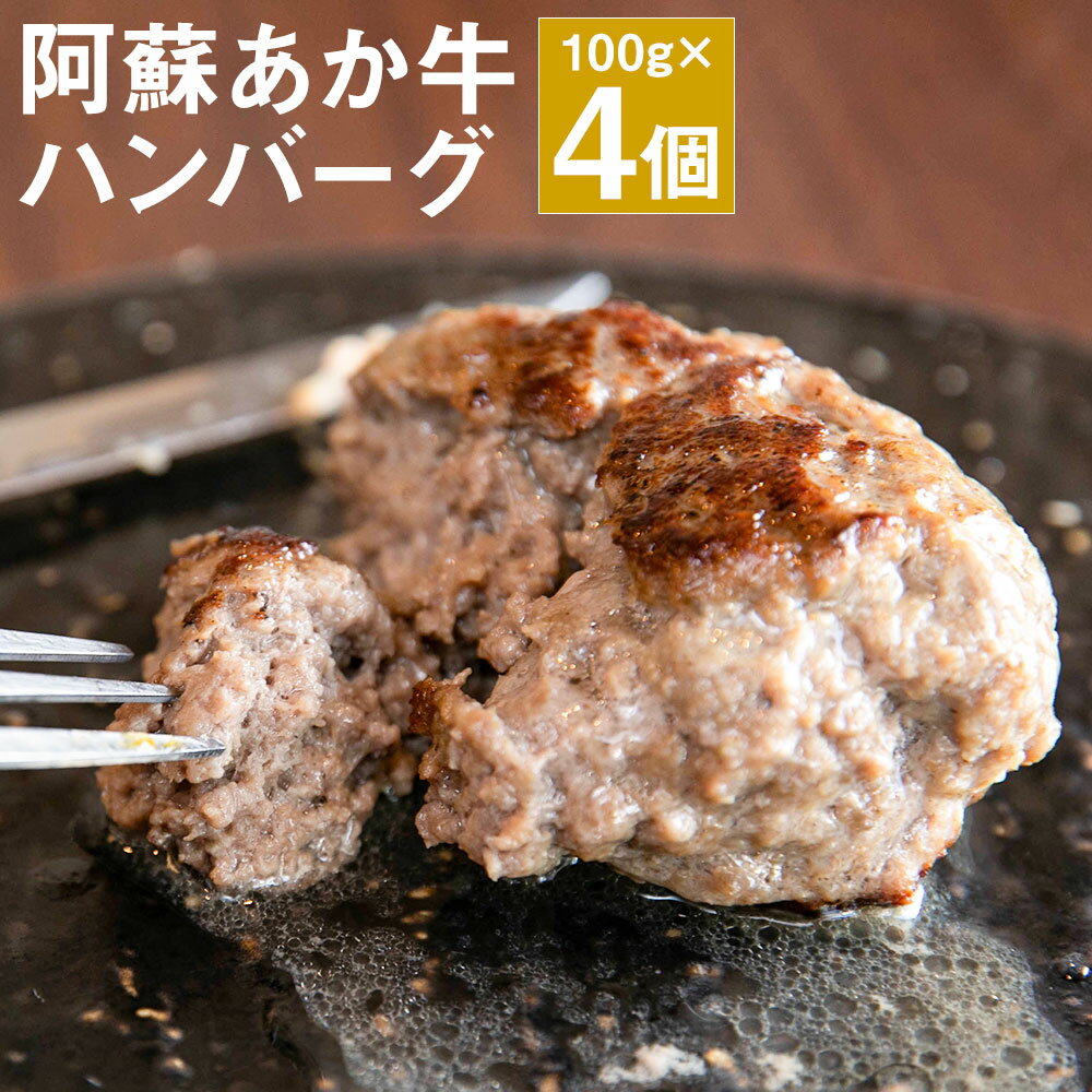 【ふるさと納税】阿蘇あか牛ハンバーグ 100g×4個 合計400g ハンバーグ あか牛 牛肉 熊本県 冷凍 送料無料《90日以内に出荷予定(土日祝除く)》