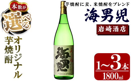 
            ＜本数が選べる！＞オリジナル芋焼酎！岩崎酒店限定「海男児」 (1800ml×1～3本) 麦焼酎 米焼酎 ブレンド焼酎 人気酒 水割り【岩崎酒店】
          