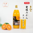 【ふるさと納税】POM 愛媛みかん ストレート 6L ( 1000ml × 6本 ) | みかん 果物 くだもの フルーツ 柑橘 蜜柑 オレンジ 果汁 100％ 飲料 ドリンク ご当地 お土産 お取り寄せ 人気 おすすめ 愛媛県 松山市