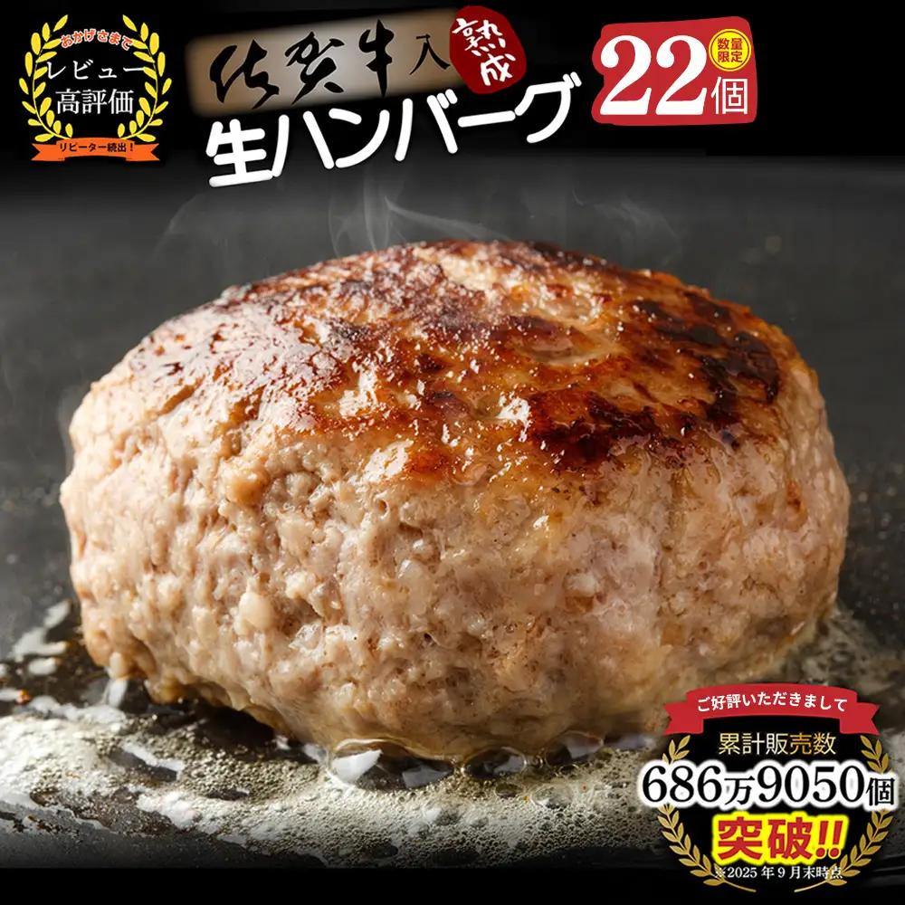 たっぷり20個 ふんわり食感 佐賀牛入り熟成生ハンバーグ