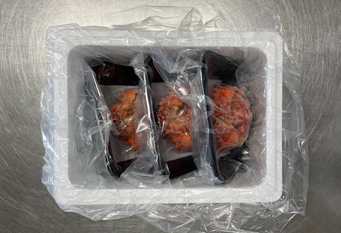 【北海道根室産】冷凍花咲蟹甲羅盛85g×3P C-89008
