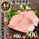 【ふるさと納税】＜選べる容量＞鹿児島県産黒毛和牛＜A4等級以上＞霜降り特上サーロインステーキ(400g・600g) 牛肉 ステーキ ステーキ肉 国産 鹿児島県産 黒毛和牛 肉 精肉 牛【ビーフ倉薗】