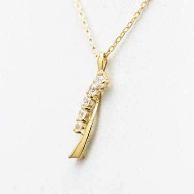 ふるさと納税 韮崎市 ネックレス K18YG イエローゴールド ダイヤモンド 0.2ct リボン 【f132-k18yg】 |  | 03