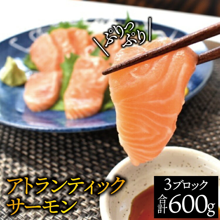 【ふるさと納税】タスマニアサーモン お刺身用ブロック 3個~4個入り 合計600g 【KS10】 | 魚 お魚 さかな 食品 お刺身 人気 おすすめ 送料無料