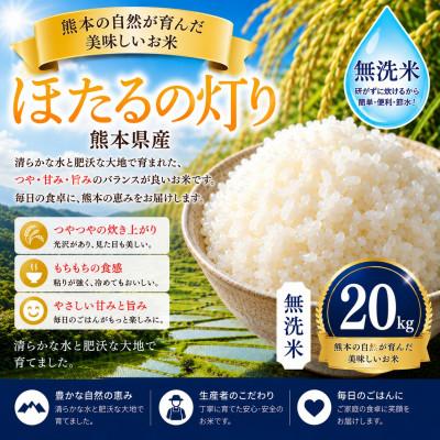ふるさと納税 玉名市 【令和7年産】熊本県産 ほたるの灯り 無洗米 20kg