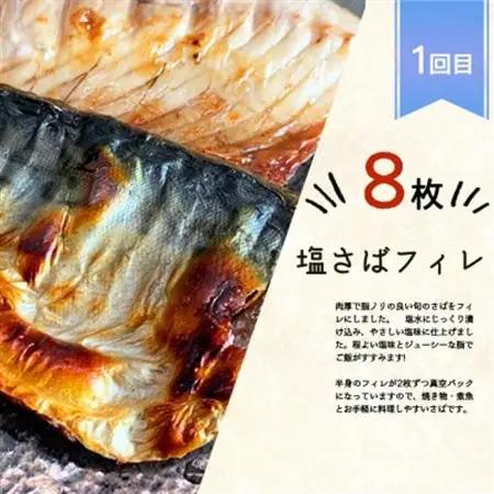 【毎月定期便】魚鶴商店が選ぶ人気お魚A(サバフィレ・うなぎ蒲焼・紅鮭切身)全3回【配送不可地域：離島】【4001330】