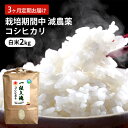 【ふるさと納税】栽培期間中 減農薬コシヒカリ 白米 2kg 3ヶ月定期お届け