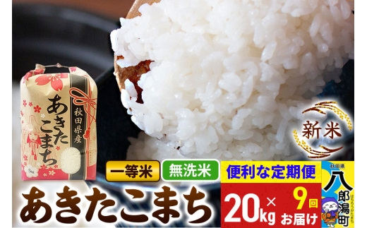 《新米》《定期便9ヶ月》あきたこまち 一等米 20kg【無洗米】 令和8年産 秋田県産 こまちライン [新米 こまちライン あきたこまち ブランド米 お米 白米 精米 無洗米 米どころ 秋田 秋田県産]