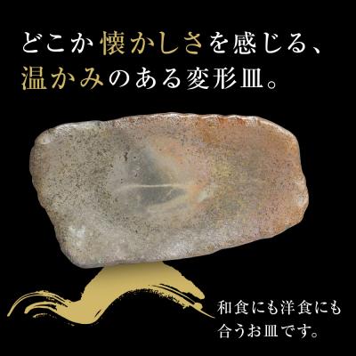 ふるさと納税 五所川原市 【津軽金山焼】 変形皿 2枚 セット(24×13.5×2.5cm)【焼締陶器】 |  | 01
