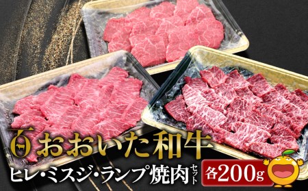 おおいた和牛 ヒレ・ミスジ・ランプ焼肉セット 牛肉 和牛 ブランド牛 赤身肉 焼き肉 焼肉 バーベキュー 大分県産 九州産 津久見市 国産