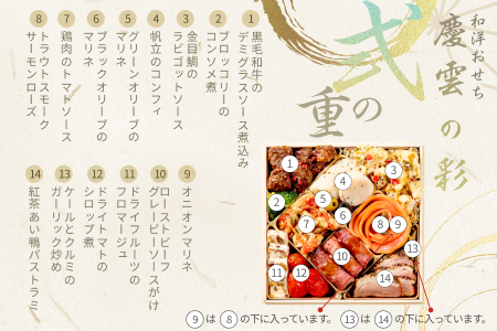 和洋おせち　慶雲の彩＜2025年12月下旬出荷＞【 お正月 おせち料理 おせち 和風 洋風 トオカツフーズ 神奈川県 山北町 】