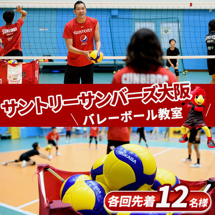 【ふるさと納税】＜数量限定・選べる開催日＞サントリーサンバーズ大阪 バレーボール教室プラン 男子バレーボール 選手 昼 土日 一緒に練習 集合写真撮影 初心者でも安心 オリジナルグッズ クリアファイル【m26-04】【サントリースポーツ株式会社】