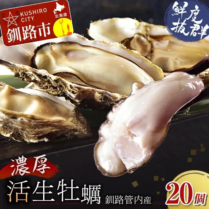 鮮度抜群！釧路管内産濃厚活生牡蠣20個入 ふるさと納税 かき 牡蠣 