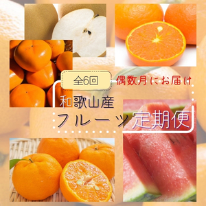 【全6回定期便】偶数月にお届け♪【産直】和歌山産フルーツ定期便！ポンカン・カラマンダリン・小玉すいか・梨・たねなし柿・有田みかん【tkb359】