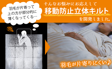 【グレー】片寄らない羽毛掛ふとん ホワイトダック93% ロイヤルゴールドラベル【DL】_AN-J201-gr_(都城市) 羽毛掛ふとん ダブルロング  ホワイトダックダウン ロイヤルゴールドラベル 日