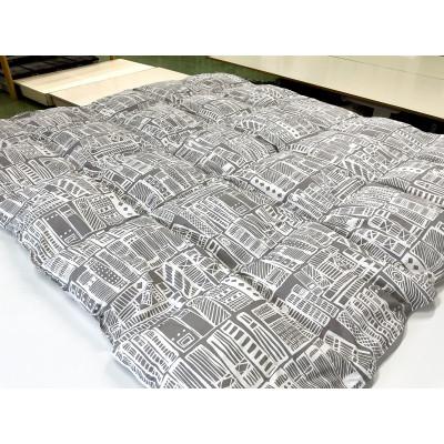 ふるさと納税 北杜市 リサイクル羽毛掛布団　リサイクル羽毛ダウン90%使用　羽毛量1.6kg　ダブルサイズ　柄グレー系色