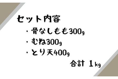 B-503 【から揚げグランプリ最高金賞】宇佐のからあげ・大分名物鶏天セット【計1kg】 とりあん 唐揚げ おかず おつまみ