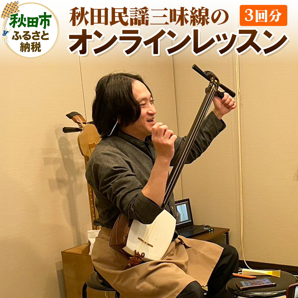 【ふるさと納税】秋田民謡三味線のオンラインレッスン(3回分) 初心者 自宅で習う三味線講座 津軽三味線 クロネコゆうパケット