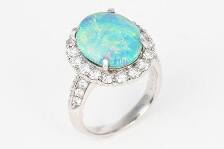 【ふるなび限定】【一点もの】ブラックオパール（5.50ct）ダイヤモンドプラチナリング　R126　K06149-H　FN-Limited-SP