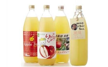 潮風りんごジュース 1L×4本 果汁100％ ストレート りんごジュース