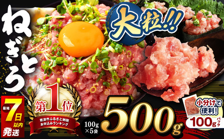 ねぎとろ 500g（100g×5袋） 小分け スピード発送 | 清幸丸水産 最短7日以内発送