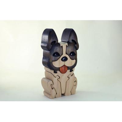 ふるさと納税 河内長野市 フレンチブルドック(パイド)　知育玩具 木製パズル |  | 01