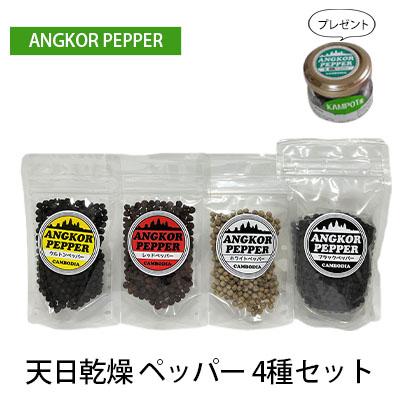 ふるさと納税 赤磐市 アンコール ペッパー 天日乾燥4種セット 胡椒 スパイス カンポット産 [NO5765-0833]