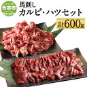 【ふるさと納税】馬刺しカルビ・ハツ切り落としセット 合計600g カルビ400g ハツ200g 焼肉 馬刺し 切り落とし 馬肉 真空パック 生食可 冷凍 世界的衛生基準SQF認証取得 熊本県 合志市 送料無料