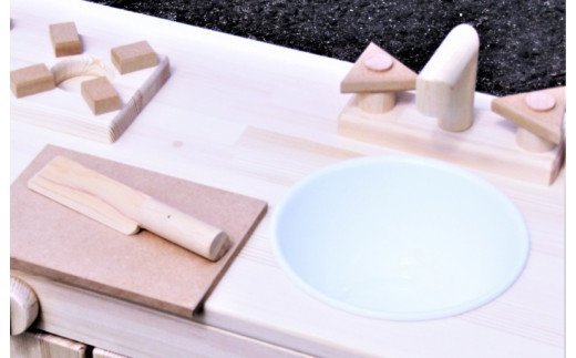 手作り木製「棚付」ままごとキッチンＤＨＫＲ 素材色バージョン【大阪 泉佐野 大阪府 泉佐野市】