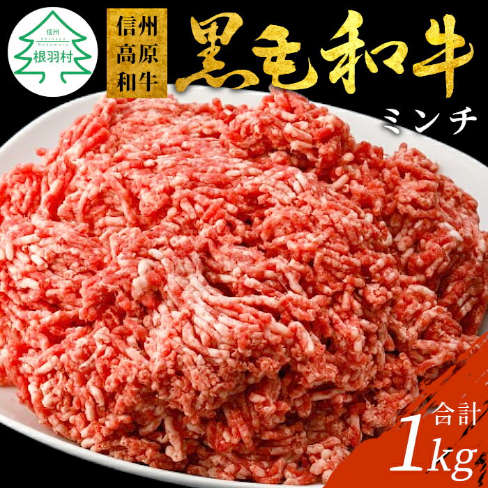 【ふるさと納税】信州高原和牛 ミンチ 1kg (500g×2) 国産黒毛和牛 牛100％ 牛ミンチ ハンバーグ 和牛 挽肉 キーマカレー ミートソース そぼろ メンチカツ 10000円
