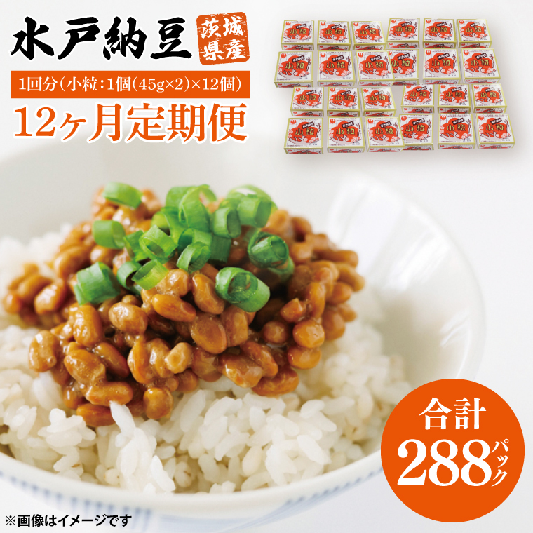 【12ヶ月定期便】水戸納豆 小粒 12個(1箱6個入り×2)｜納豆 水戸納豆 定期便 小粒 小粒納豆 茨城県 行方市(BD-5)