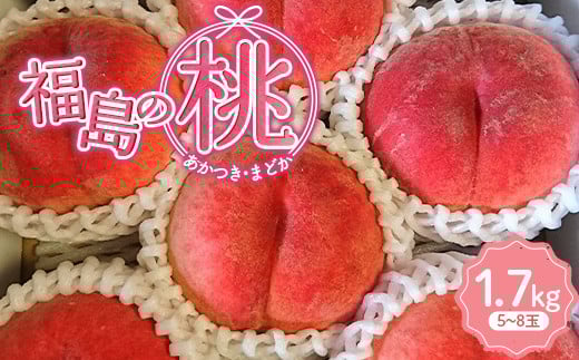 【五十沢ブランド】福島の桃（あかつきorまどか）1.7kg（5～8玉）2025年出荷分 先行予約 F20C-935