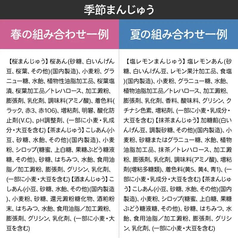 人気セット（季節まんじゅう／バター餅／カリントまんじゅう等） 