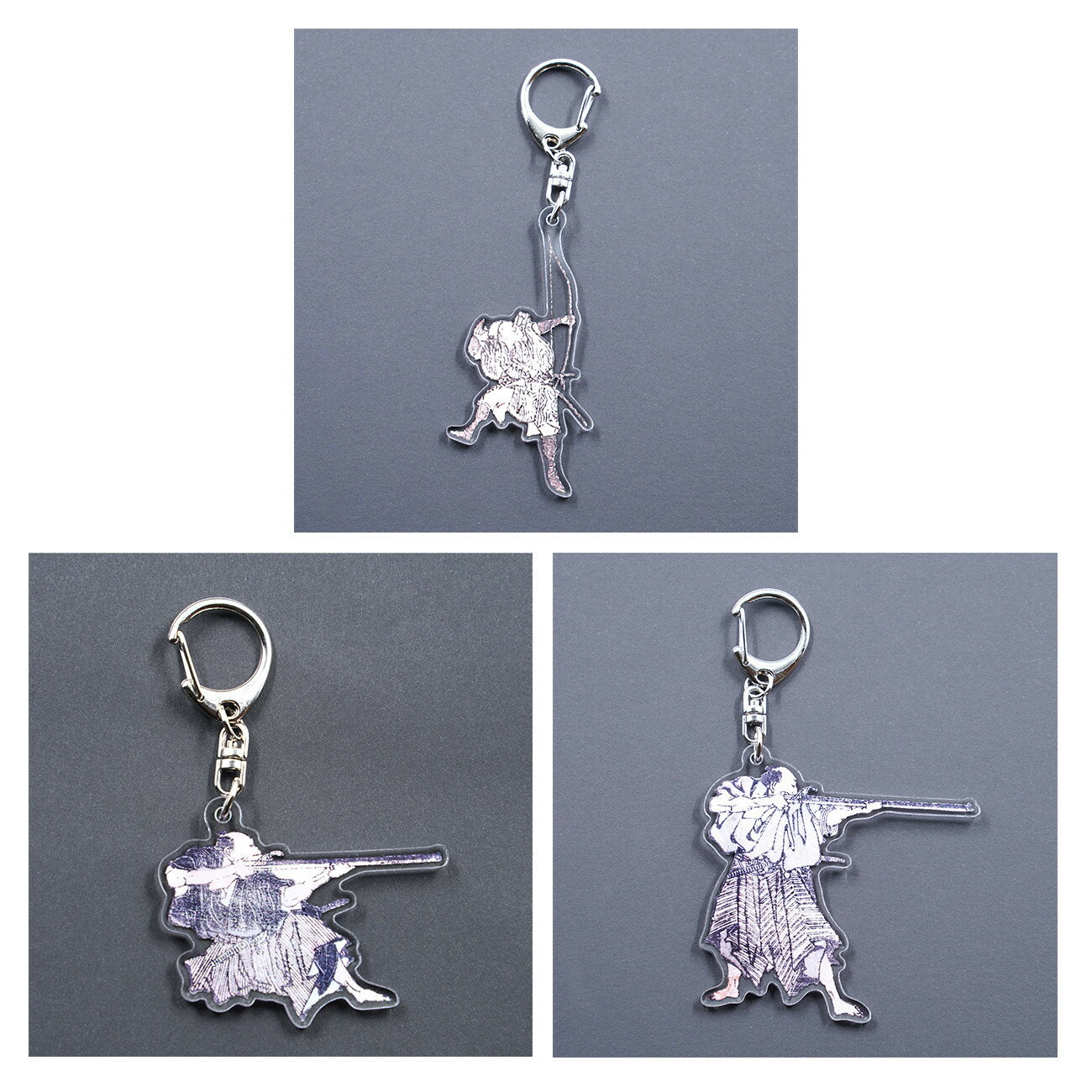 【ふるさと納税】オリジナル【北斎漫画アクリルキーホルダー】3点セット／名古屋刀剣博物館