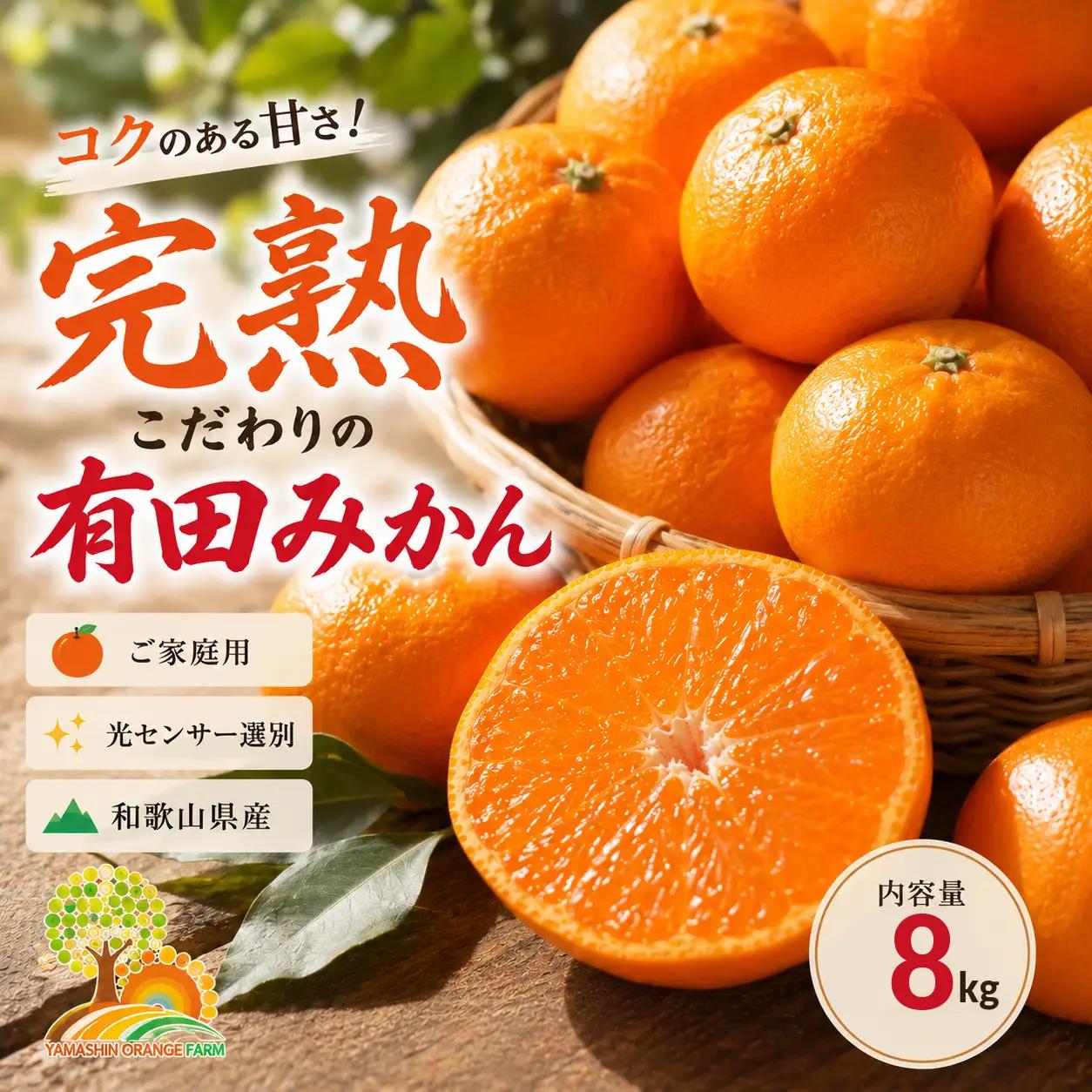 有田みかん こだわりの完熟 8kg＋150g(傷み補償分) ｜ みかん