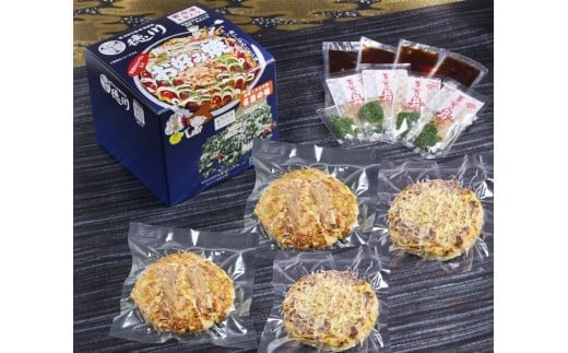 
            徳川特製お好み焼 【豚肉・イカ入り（2食）豚肉・そば入り（2食)セット 】
          