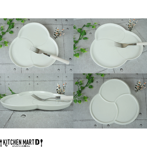 【美濃焼】 巴プレートL ホワイト 2枚セット 瑞浪市 / JS企画 小田陶器 セット 食器 プレート 皿 取皿 [AZAZ282]