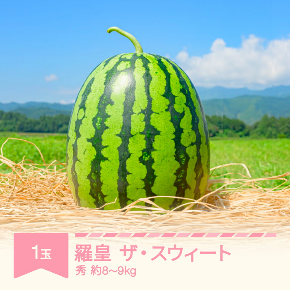 【ふるさと納税】先行予約 すいか 羅皇ザ・スウィート 1玉入り 約8〜9kg 令和7年産 2025年産 果物 送料無料 ※沖縄・離島への配送不可