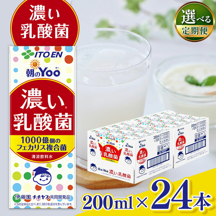 【ふるさと納税】 選べる【定期便】朝のYoo濃い乳酸菌200ml×24本伊藤園 | ふるさと納税 飲料 ドリンク 紙パック 健康 美容 乳酸菌 飲み物 長野県 松本市