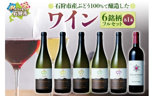 石狩市産ぶどう100％で醸造したワイン6銘柄フルセット