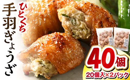 ひとくち手羽ぎょうざ 計40個 20個入×2パック 手羽先餃子 手羽餃子 手羽先 餃子 手羽 冷凍 惣菜 おかず お弁当