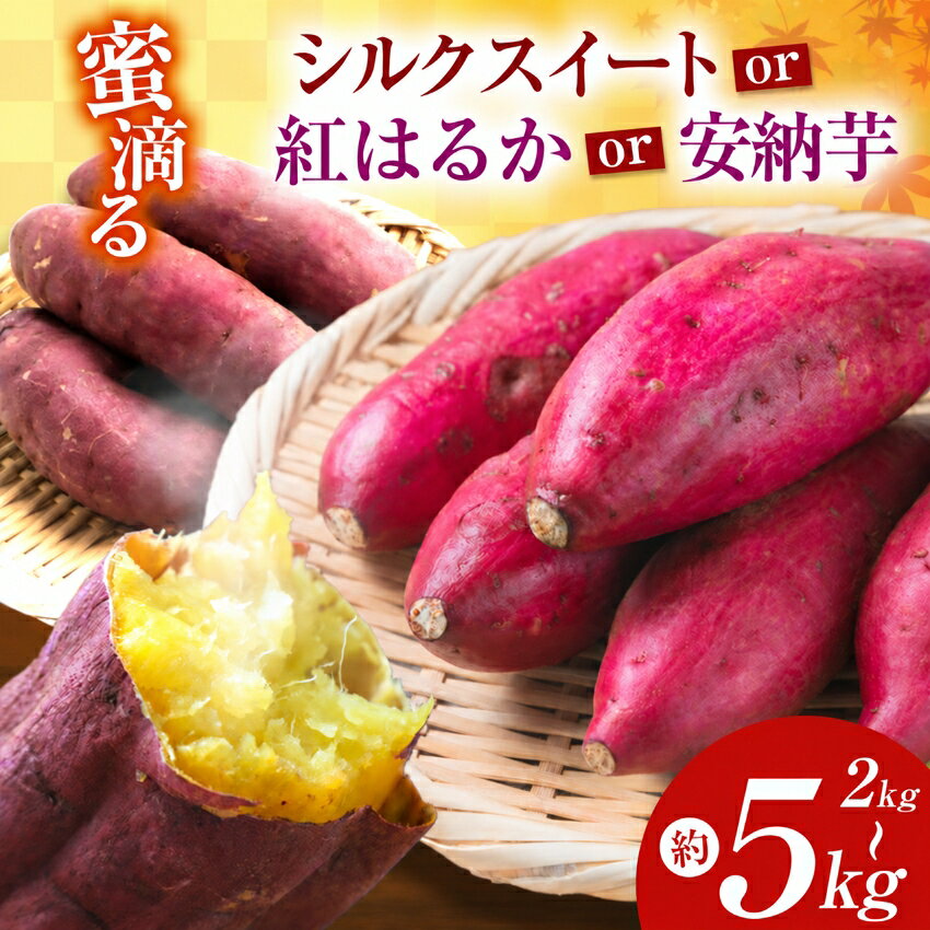 【ふるさと納税】【 先行予約 】 蜜滴る さつまいも ( 紅はるか / シルクスイート / 安納芋 )（栽培期間中は農薬・化学肥料不使用）選べる内容量 2kg / 4kg / 5kg | 芋 いも さつまいも 化学肥料不使用 自然栽培 ぽりっぽファーム 奈良県 御杖村