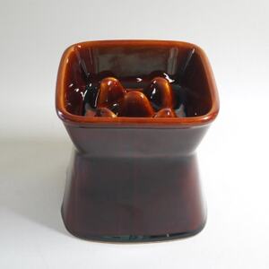 【美濃焼】 陶器製ペット用フードボウル 早食い防止 高台傾斜カラーフードボウル ブラウン pet166 瑞浪市 / ながしまプランニングオフィス エサ入れ 餌皿 犬 猫 [AZBM044]