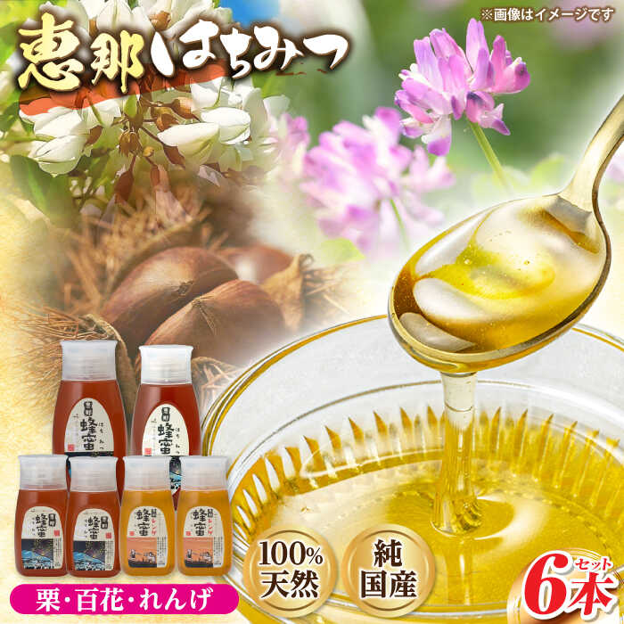 【ふるさと納税】恵那蜂蜜 6本セット (蓮華蜂蜜300g×2本、百花蜂蜜300g・500g×各1本、栗蜂蜜300g・500g×各1本) 国産 はちみつ 岐阜 恵那市 / はち工房こうけつ[AUDF017]