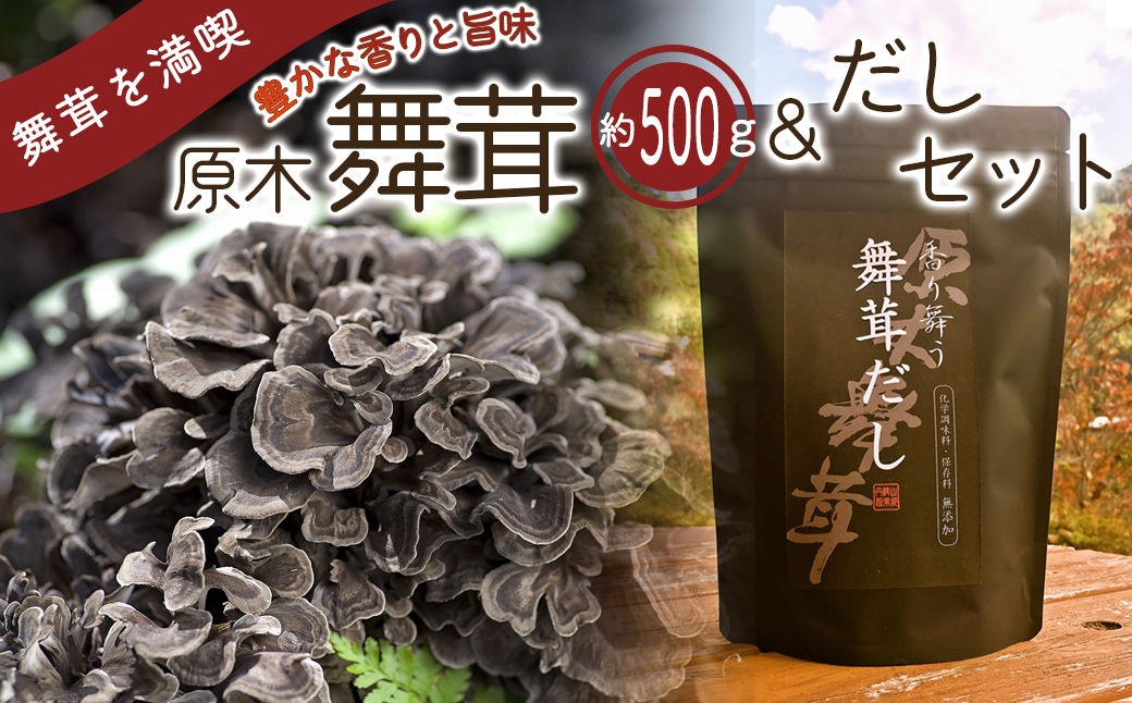 【先行予約】【2025年秋発送】丹波山村産原木舞茸500g+舞茸だし(8g x6袋)セット 2025年9月下旬より順次発送予定【tab0118】