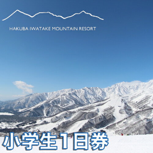 【ふるさと納税】白馬岩岳スノーフィールド 小学生1日券　長野県白馬村 HAKUBA IWATAKE スキー チケット パウダースノー ゲレンデ 北アルプス 白馬岩岳スノーフィールド おすすめ 人気 ウィンタースポーツ ギフト 贈答