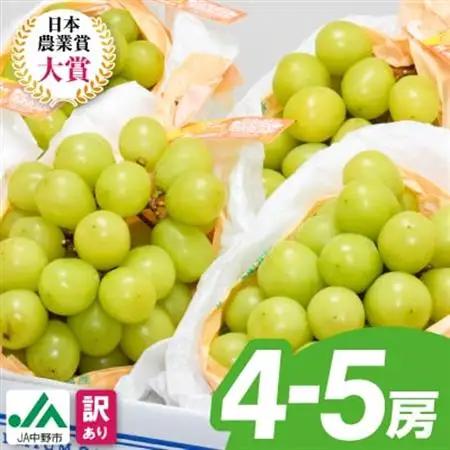 【2026年発送】JA中野市直送　訳ありシャインマスカット2.3kg以上満足セット(4～5房)【配送不可地域：離島】【1594569】
